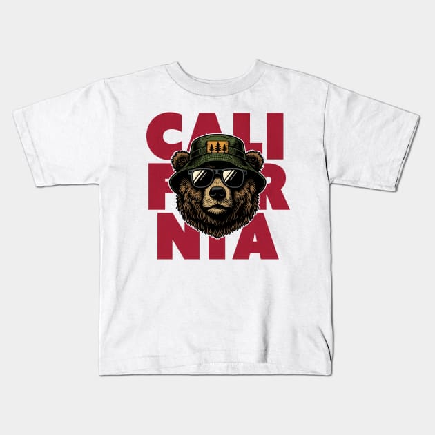 Vintage California Bear // Grunge California Lover Kids T-Shirt by Now Boarding